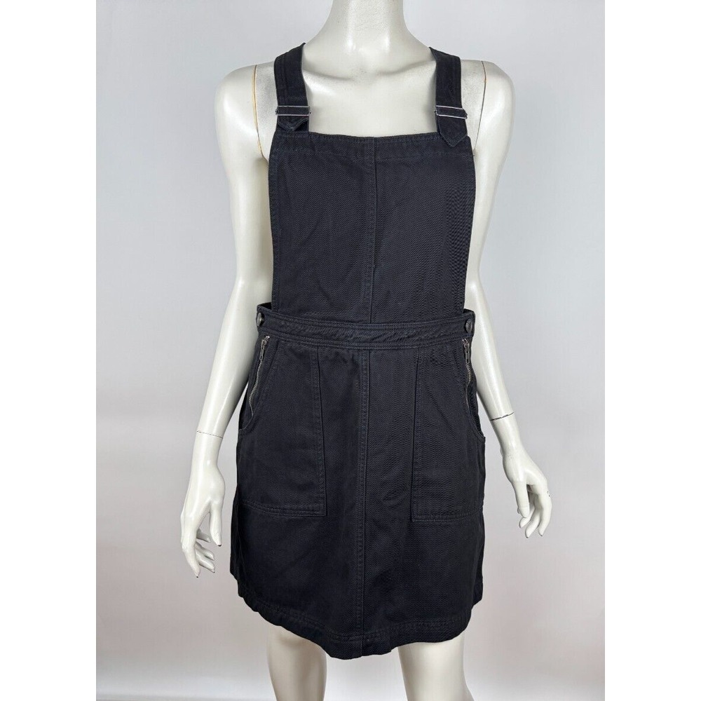 Urban Outfitters Cooperative Denim Overall Dress Women L Cotton Pockets Black